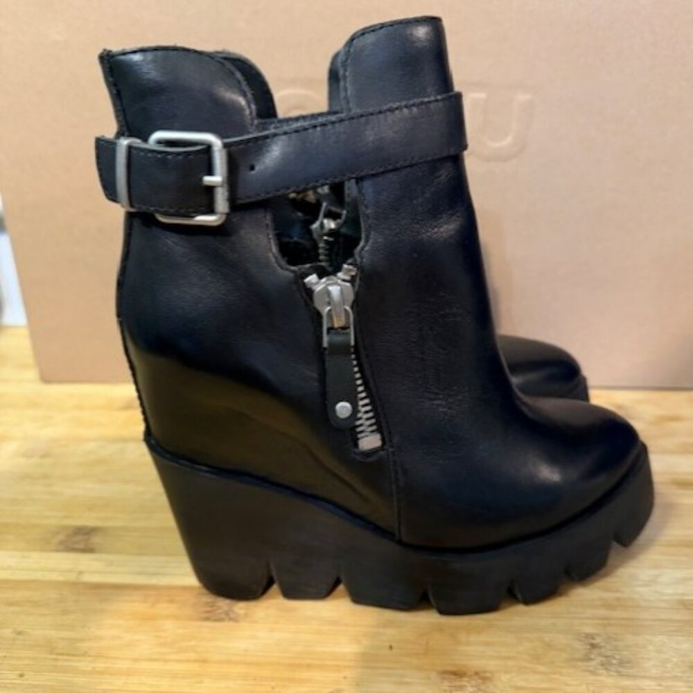 Ash Ricky Lug Sole leather Platform Wedge Booties - Size EU37 - NWOT - Picture 12 of 16